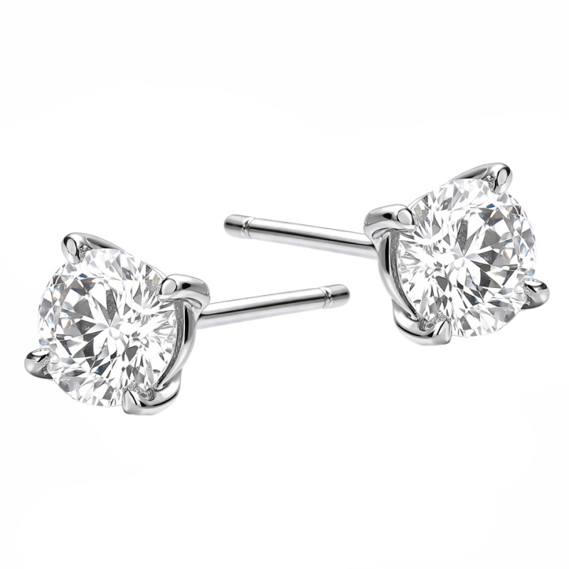 Kolczyki sztyfty z diamentami laboratoryjnymi 0,46 ct, białe złoto 585