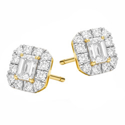 Kolczyki złote z diamentami laboratoryjnymi 0,48 ct, złoto 585