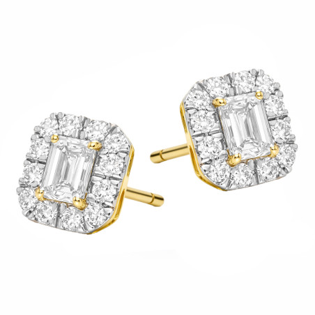 Kolczyki złote z diamentami laboratoryjnymi 0,48 ct, złoto 585