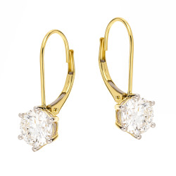 Kolczyki z diamentami laboratoryjnymi 2,06 ct, złoto 585