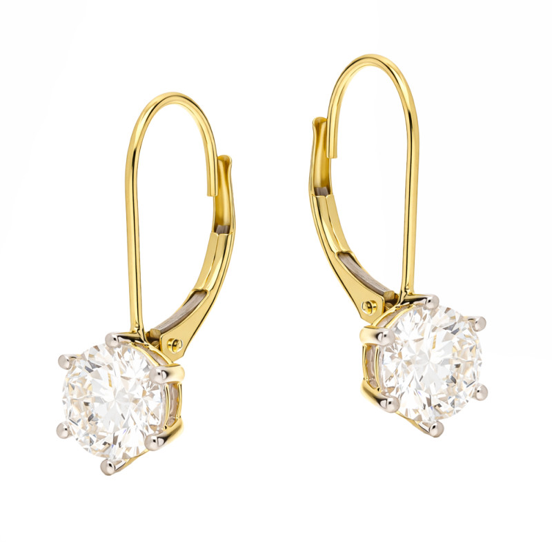 Kolczyki z diamentami laboratoryjnymi 2,06 ct, złoto 585