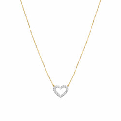 Naszyjnik z sercem wysadzanym diamentami 0,06 ct, złoto 585