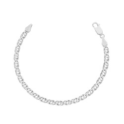 Bransoletka srebrna rodowana próba 925 splot tiger eye 4 mm