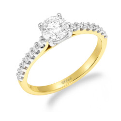 Pierścionek Soliter bis z diamentami laboratoryjnymi 1,37 ct, złoto 585