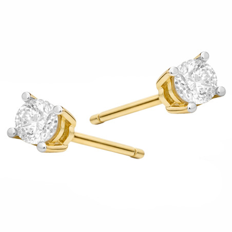 Kolczyki sztyfty z diamentami laboratoryjnymi 0,95 ct, złoto 585