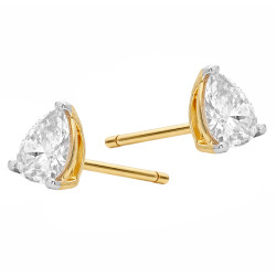 Kolczyki z diametami laboratoryjnymi 0,72 ct o szlifie gruszka, złoto 585