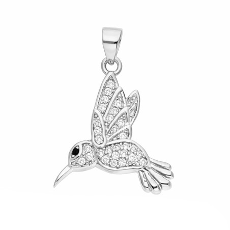 Wisiorek koliber z cyrkoniami, srebro 925