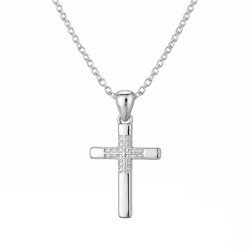 Naszyjnik z krzyżykiem na łańcuszku anker, srebro 925