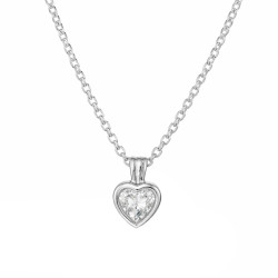 Naszyjnik serce cyrkonia na łańcuszku, srebro 925