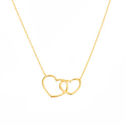 Złoty Naszyjnik Dwa Serca Próba 585 - JubilerSezam.pl