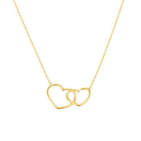 Złoty Naszyjnik Dwa Serca Próba 585 - JubilerSezam.pl