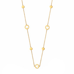 Naszyjnik z sercami wyciętymi w kole, złoto próby 585