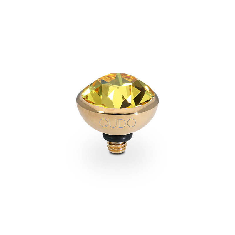 Element stalowy do pierścionka QUDO Bottone kamień koloru Light Topaz