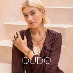 Element stalowy do pierścionka QUDO Bottone kamień w kolorze Saphire