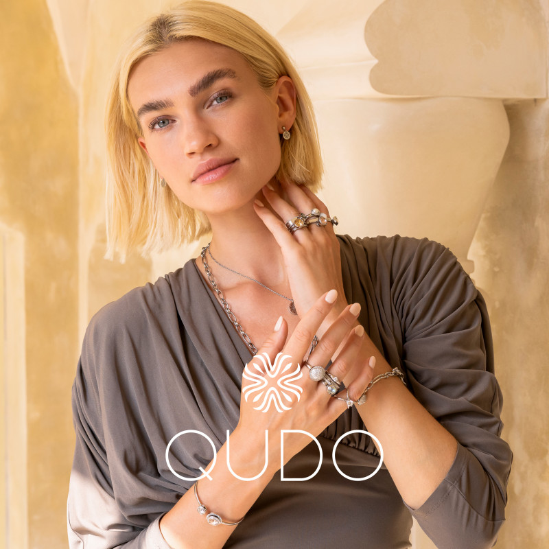 Element stalowy do pierścionka QUDO Bottone kamień Crystal Sky Ignite