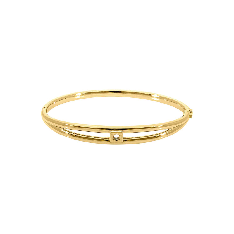 Bransoletka bangla QUDO baza ROMA ze stali szlachetnej koloru złotego