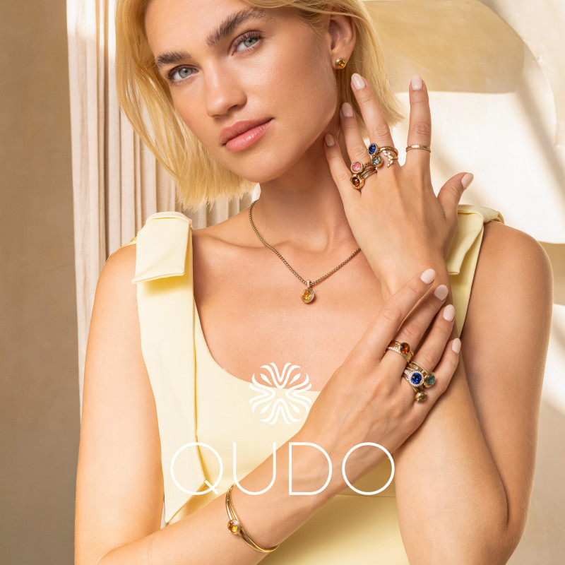 Element stalowy do pierścionka QUDO Tondo kamień w kolorze Light Topaz