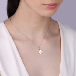 Medalik Szkaplerz romb falbanka, złoto 585