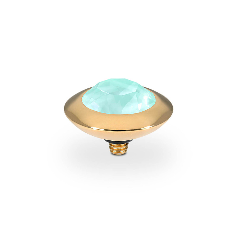 Element stalowy do pierścionka QUDO Tondo kamień w kolorze Crystal Soft Mint Ignite