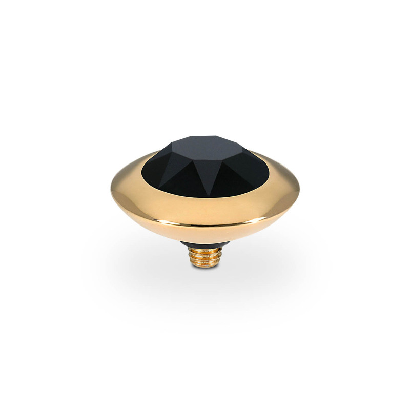 Element stalowy do pierścionka QUDO Tondo kamień w kolorze Jet