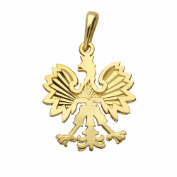 Zawieszka PATRIOTIC z diamentowanym orłem w koronie, złoto 585