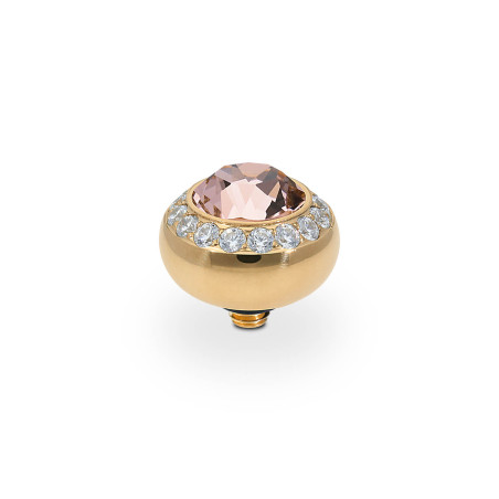 Element stalowy do pierścionka QUDO Tondo Deluxe kamień w kolorze Vintage Rose