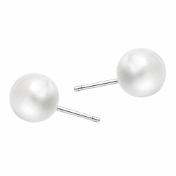 Kolczyki z perłą jubilerską, sztyfty ze srebra 925