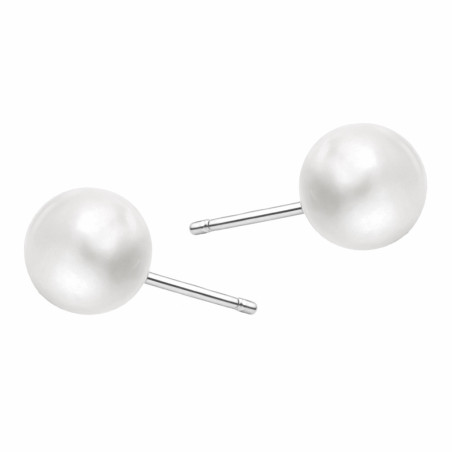 Kolczyki z perłą jubilerską, sztyfty ze srebra 925
