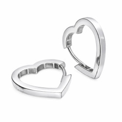 Kolczyki srebrne w kształcie serca, próba 925