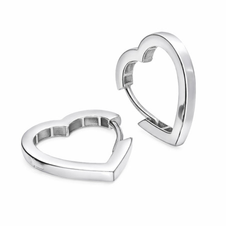 Kolczyki srebrne w kształcie serca, próba 925