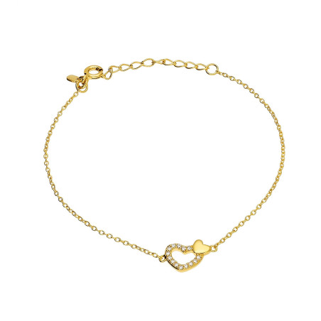 Pozłacana Bransoletka Serce z Cyrkoniami - JubilerSezam.pl