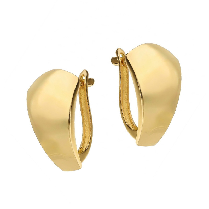 Złote kolczyki blaszki poszerzane - JubilerSezam.pl