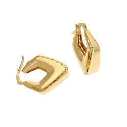 Złote kolczyki romby pr. 585 - Blaszki, angielskie zapięcie - JubilerSezam.pl