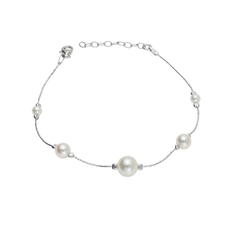 Srebrna Bransoletka z Perłami - JubilerSezam.pl