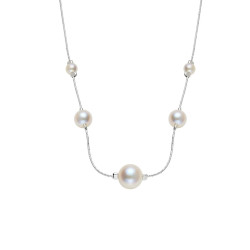 Srebrny Naszyjnik z Białymi Perłami - Klasyczna Elegancja - JubilerSezam.pl