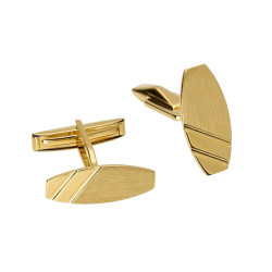 Spinki do mankietów złote ścięty owal