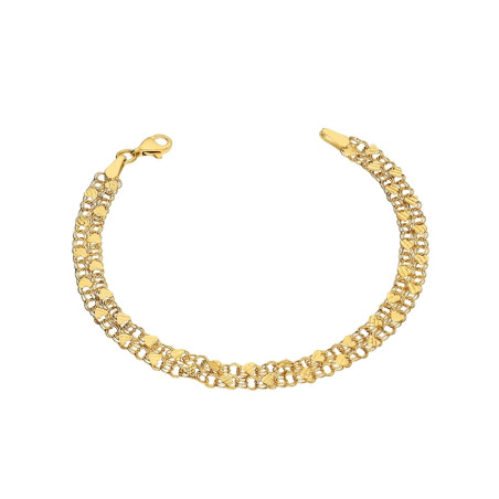 Złota Bransoletka Serca na Siatce pr. 375 - JubilerSezam.pl