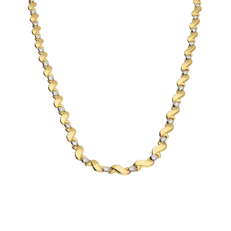 Złoty Naszyjnik Fale i Kulki z Grawerem - JubilerSezam.pl