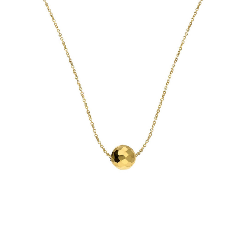 Naszyjnik złoty z grawerowaną kulką