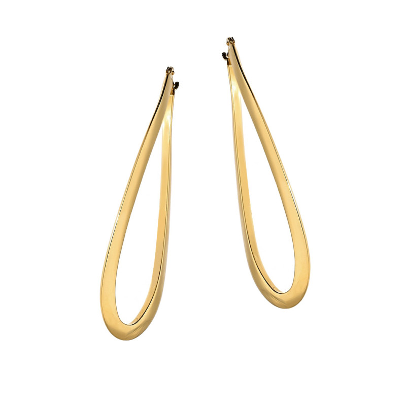 Złote Kolczyki Owalne Skręcane Kółka - JubilerSezam.pl