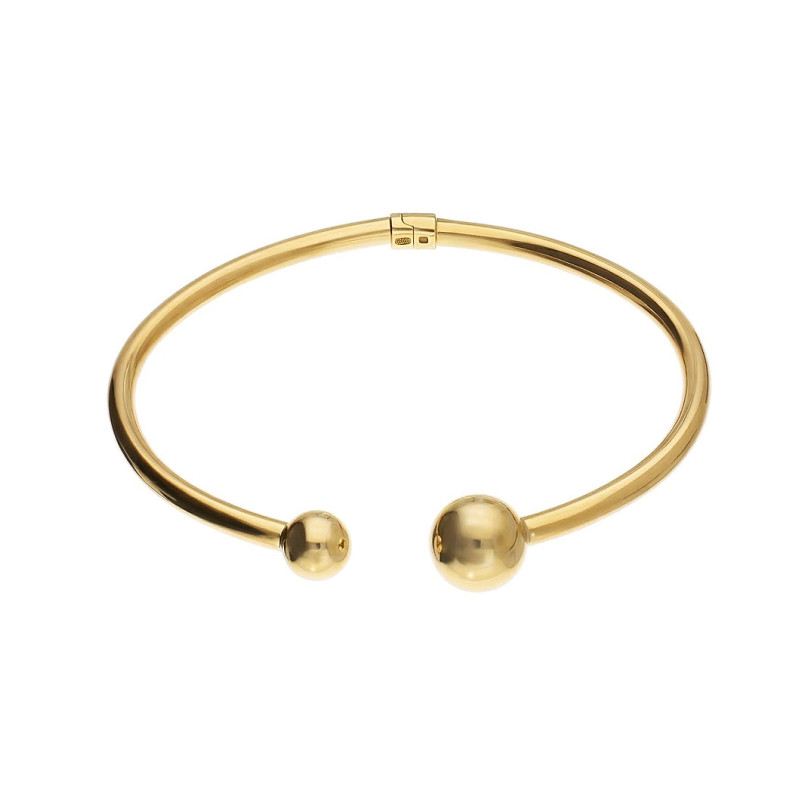 Złota Bransoletka Bangla z Kulami pr. 375 - JubilerSezam.pl