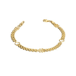 Złota Bransoletka Składak Serca i Koniczynki - JubilerSezam.pl