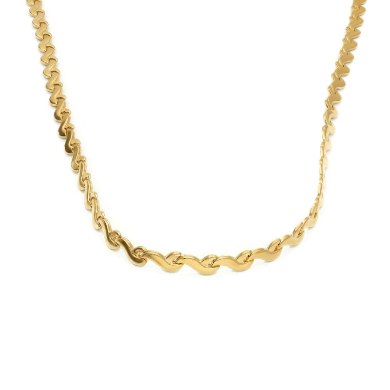 Złoty Naszyjnik Gładkie Fale - Elegancka Biżuteria - JubilerSezam.pl