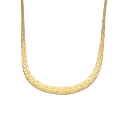 Naszyjnik złoty blaszki z kwiatkami próba 585