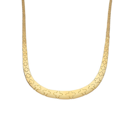 Naszyjnik złoty blaszki z kwiatkami próba 585