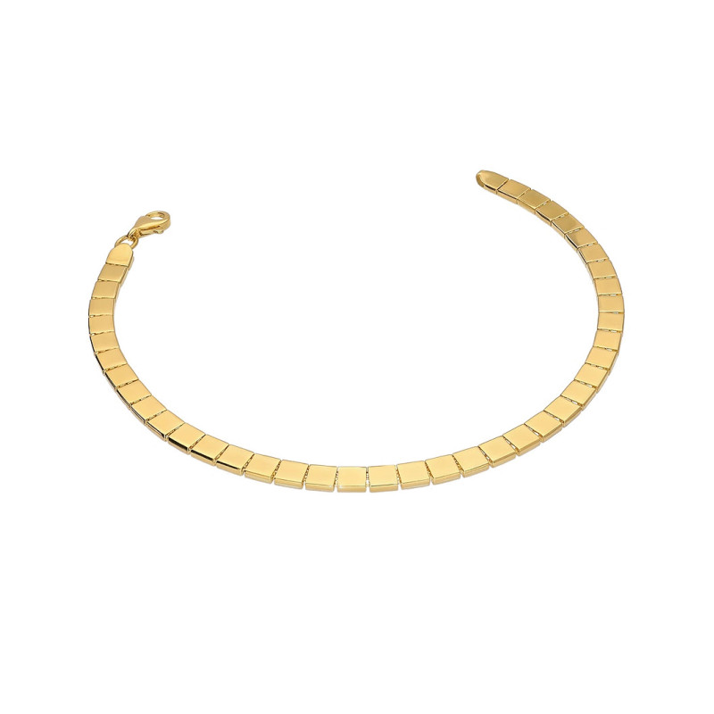 Złota bransoletka z blaszkami kostki pr.585 - JubilerSezam.pl