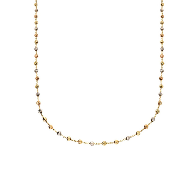 Złoty Naszyjnik z Kulami Trzy Kolory Złota - JubilerSezam.pl