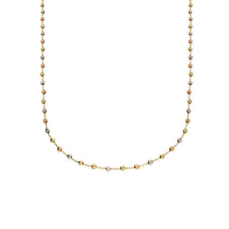Złoty Naszyjnik z Kulami Trzy Kolory Złota - JubilerSezam.pl