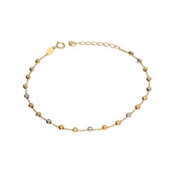 Złota bransoletka z grawerowanymi kulkami trzy kolory - JubilerSezam.pl