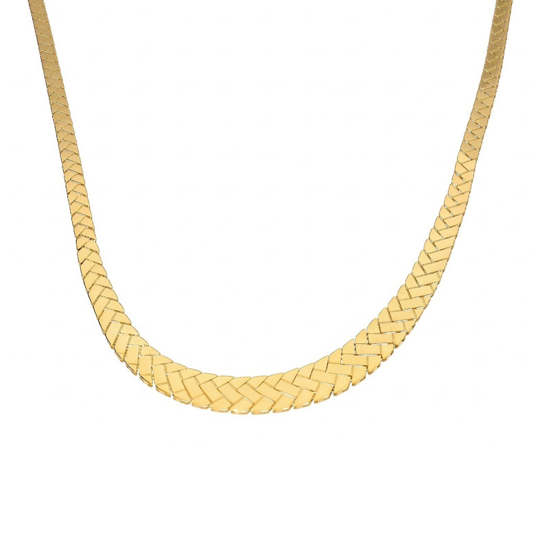 Naszyjnik złoty zygzak zaprezentowany na finalistce Miss Polski 2025 Katarzynie Agejczyk